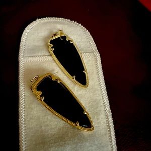 Kendra Scott Arrow head black earrings.